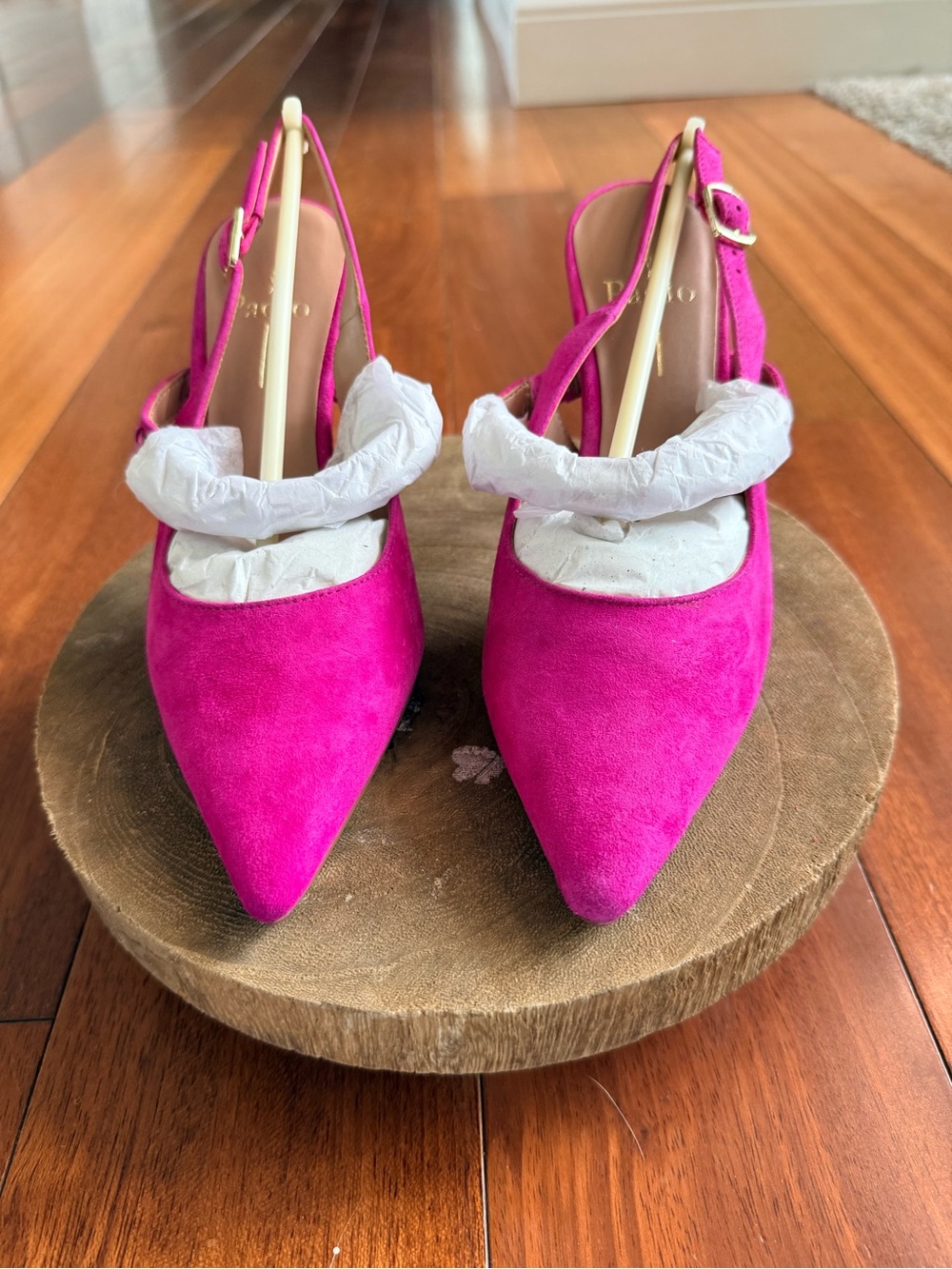 L.Paolo Yemina-L Fuchsia Kid Suede Slingback Heels Size 5.5 — NIB